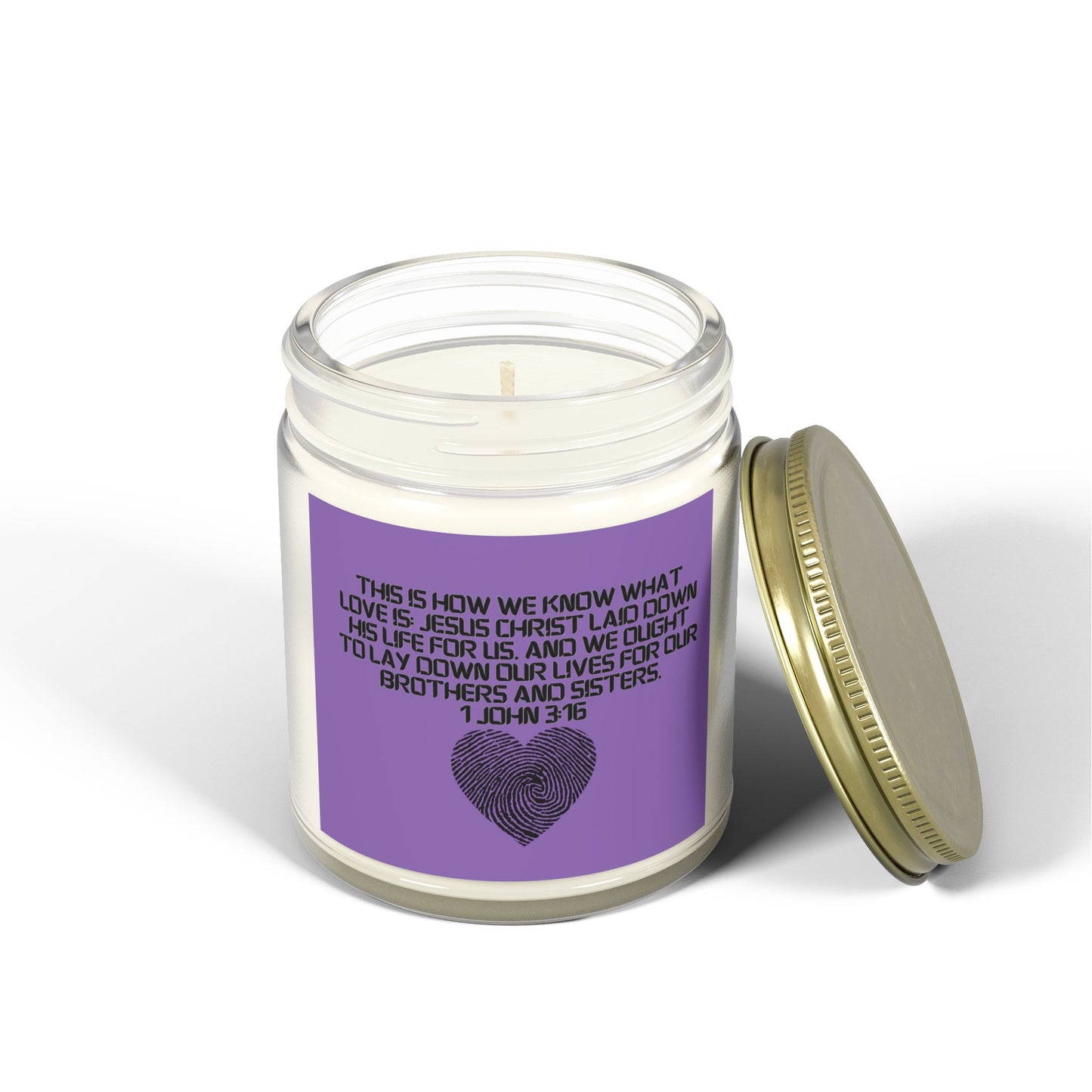 1 John 3:16 Scented Coconut Apricot Candles (4oz, 9oz)