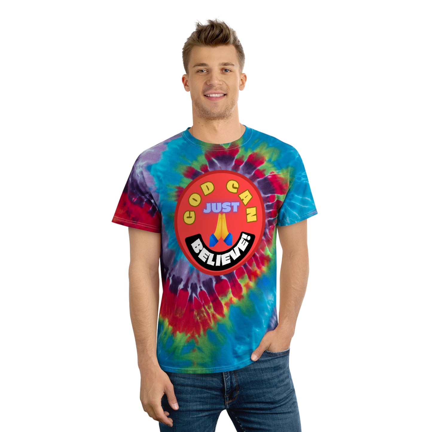 Tie-dye God Can T-shirt