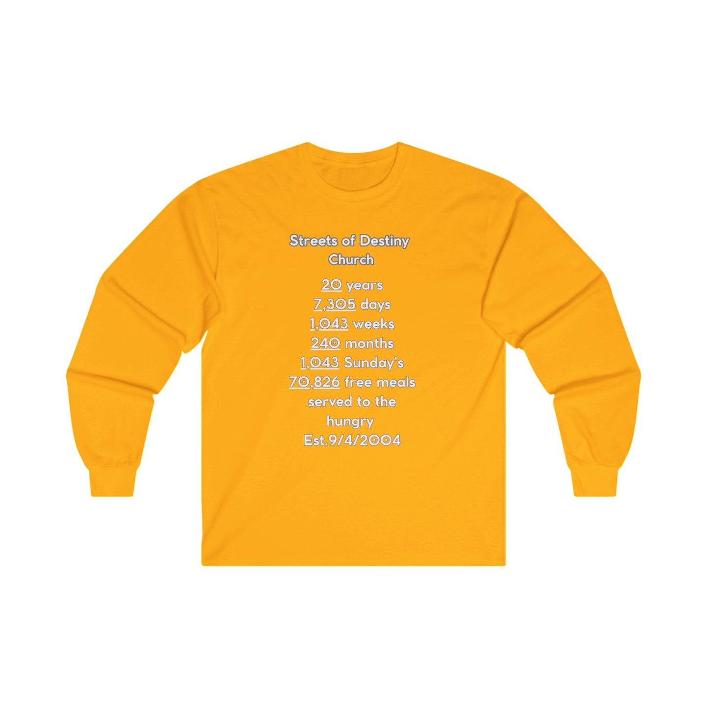 Streets of Destiny 20 year anniversary Cotton Long Sleeve Tee