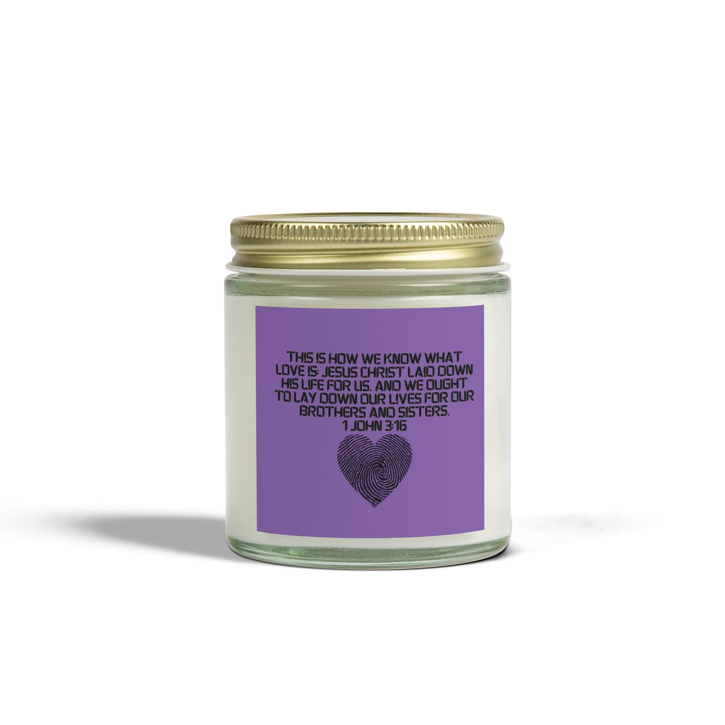 1 John 3:16 Scented Coconut Apricot Candles (4oz, 9oz)