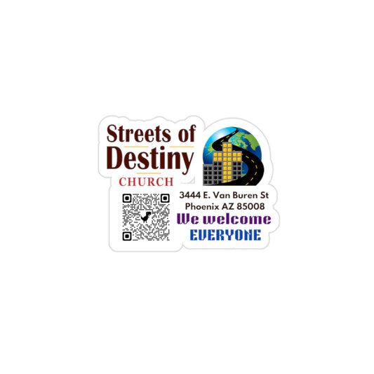 Streets of Destiny Church die-cut sticker