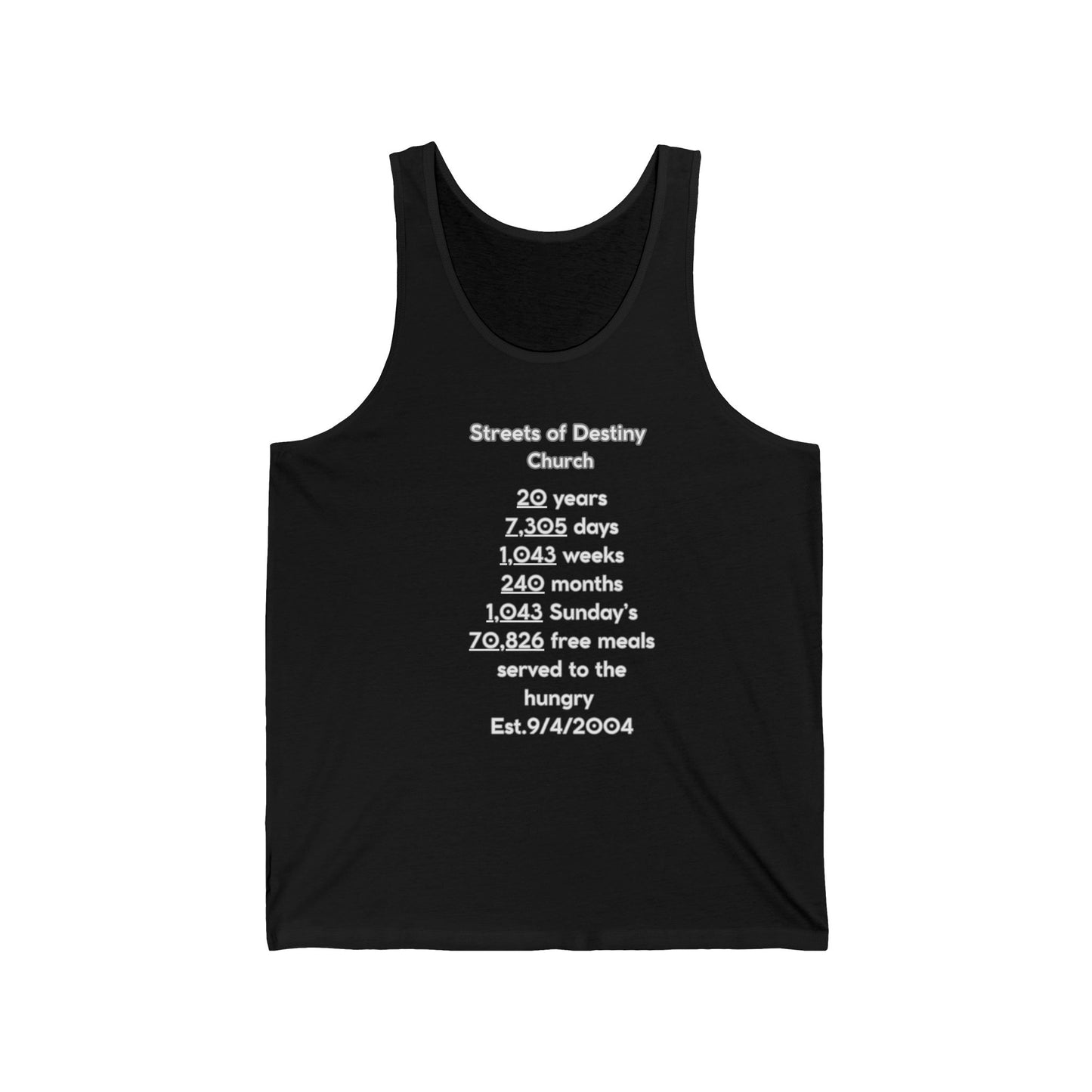 Streets of Destiny 20 year anniversary Unisex Jersey Tank